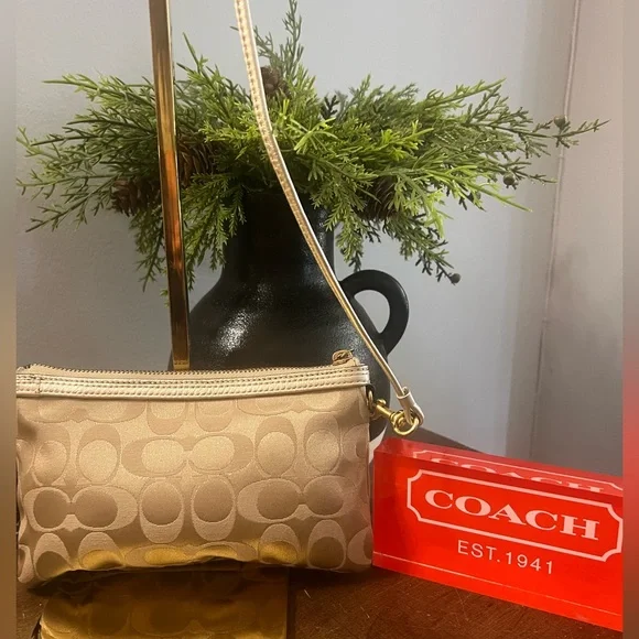 Coach Poppy Signature Gold Crossbody Bag